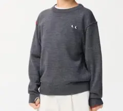 UNIQLO メリノクルーネックセーター　グレー　キッズ120サイズ