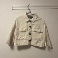 ZARA アイボリー クロップドジャケット