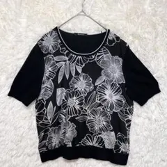 Aquascutum/アクアスキュータム/花柄布帛ドッキングニットトップスのサムネイル