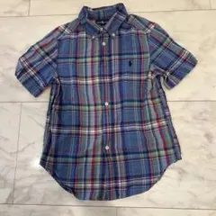 Ralph Lauren 半袖チェックキッズシャツ S(8)サイズ