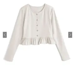 grl パールボタンフリルニットカーディガン［dk1605］