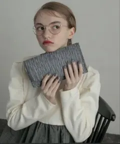 【新品】BONLECILLnoir 2wayサテンプリーツクラッチバッグ