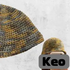 マルチカラーニット帽　バケットハット　クラッシャーハット　クロシェハット