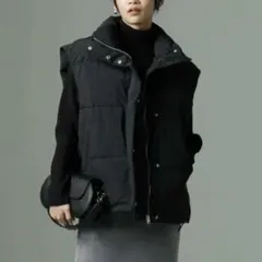 最終値下げ‼️ナノユニバース　中綿スタンドカラーワイドベスト 黒