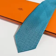 美品 HERMES エルメス ネクタイ シルク H織りタイ ファソネH H柄