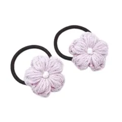 お花のミニヘアゴム⑤(ライラック) ベビーヘアゴム キッズ ハンドメイド