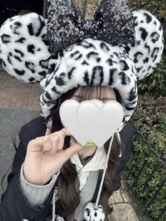 ディズニー ヒョウ柄 ファンキャップ ミニー