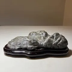山の形状 水石 木製台座付き - メルカリ