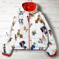 【美品】ザ・シンプソンズ×リーバイス☆リバーシブルダウンジャケット 総柄 白 M