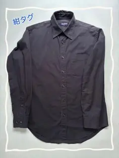 【希少・美品】紺タグ 90s OLD UNIQLO 黒 綿シャツ　M