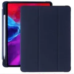 iPadケース mini6 8.3インチ ペンホルダー付 ネイビー 半透明