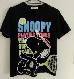 PEANUTS スヌーピー Tシャツ Sサイズ ブラック　テニス
