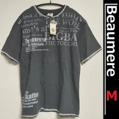 新品 M ボーメール Tシャツ Y2K 重ね着風 半袖 Tシャツ ブラック 英字のサムネイル