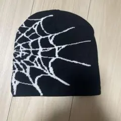 NoREMID クモの巣模様 ニット帽 noremid 蜘蛛の巣 ビーニー ニット帽 black ノーリミッド - メルカリ