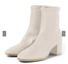 スクエアトゥレザーショートブーツ[gd1378]