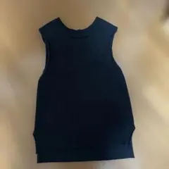 ブラック Vネック ニットベスト ノースリーブ