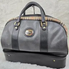 ✨美品✨バーバリーゴルフ　シャドーチェック ボストンバッグ　大容量 BURBERRY GOLF(バーバリーゴルフ) ノヴァチェック レザー ボストン