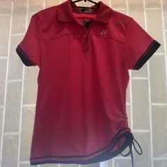 美品　ヨネックス レディースピンクドットポロシャツ 半袖　Lサイズ