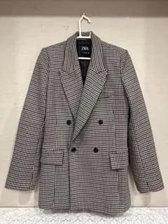 ZARA テーラードジャケット チェック ダブル Mのサムネイル