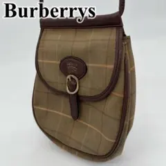 BURBERRY ショルダーバッグ ポシェット 斜め掛け チェック柄 ホースロゴ