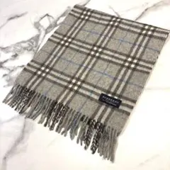 BURBERRY LONDON カシミヤ100% マフラー ノバチェック　グレー