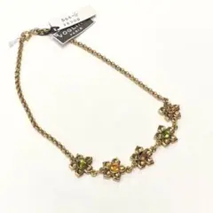 フランス製　vogline ゴールド　フラワーネックレス　カラフル