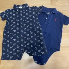 Armani Baby ネイビー動物柄ロンパース 12M