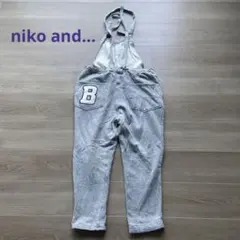 niko and…ニコアンド スエットサロペット オーバーオール グレー