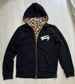 Tommy リバーシブル ジップアップパーカー レオパード柄裏地