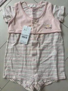 Milk White ツーウェイ・ドレスオール 80cm ピンク・ストライプ