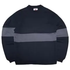 HANES USA製 スウェット ブラックグレー ツートン ボーダー ライン