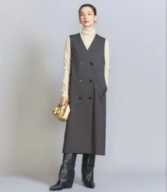 【新品未使用】 BEAUTY&YOUTH ヘリンボーン ジャンパースカート＆ジレ