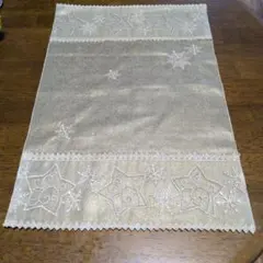 星と雪の結晶刺繍テーブルセンター 44✕30