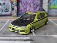 ホットウィールカスタム シビック EG6 v☆自作アルミリム☆深リム