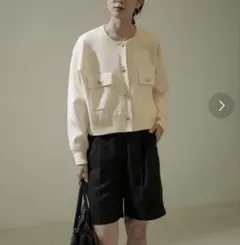 SALON adam et rope' メタルボタンショートカーディガン24SS