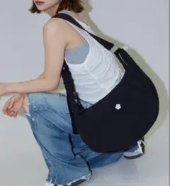 MARY QUANT × PUBLUXナイロンショルダーバッグ ブラック