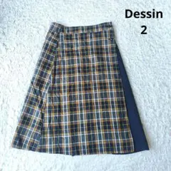 【デッサン】ラップスカート　巻きスカート　タータンチェック　ミディ丈　2