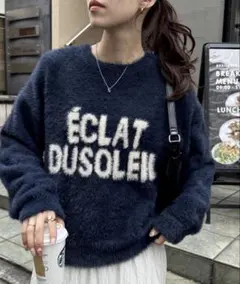 シャギーショートロゴニット