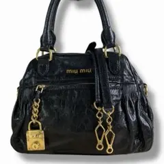 美品 MIUMIU ミュウミュウ ショルダー バッグ Y2K 2WAY ブラック
