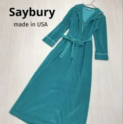 ◆ Saybury USA製 ベロア ガウン ロング コート バスローブ