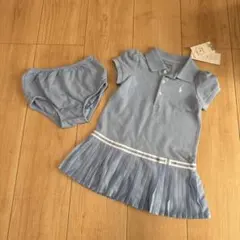 《新品未使用》Ralph Lauren ライトブルー ポロワンピース 80㎝