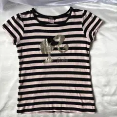 Barbie ボーダー Tシャツ ラインストーン リボンのサムネイル
