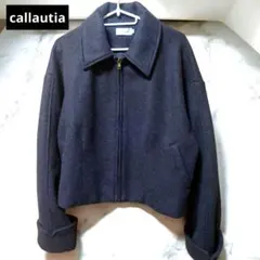カラウティアcallautiaステンカラーショートアウター ジップアップブルゾン