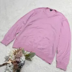 【ユニクロ】メンズ エクストラファインメリノVネックセーター ピンク 3XL