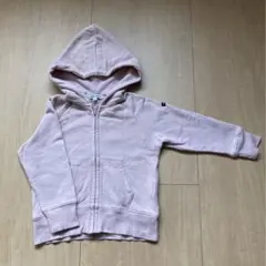 美品　ビールーム　キッズパーカー　100㎝　くすみピンク　フードパーカーのサムネイル