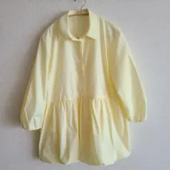 オペークドットクリップ イエロー バルーンシャツ M