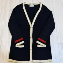 GUCCI ネイビー リブ編みカーディガンのサムネイル