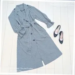 【Mila Owen】袖ボリュームトレンチコート ギンガム チェック