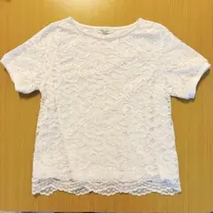 earth music&ecology レース 半袖 トップス 白 F