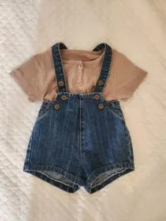 monbebe モンベベ デニムサロペット S